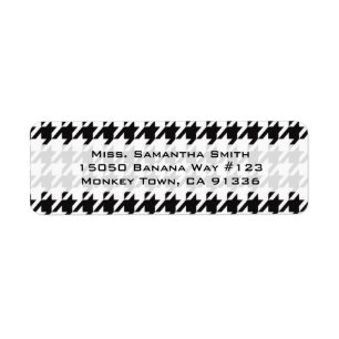 Black & White Houndstooth Return Address Label
