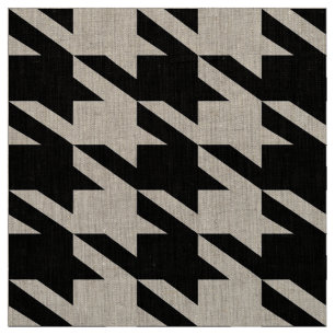 Black & White Houndstooth Seamless Pattern Fabric