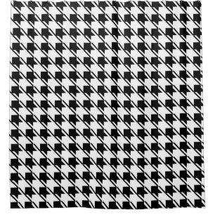 Black White Houndstooth Shower Curtain
