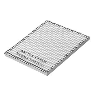 Black/White Houndstooth Stylish Fashion Designer Notepad