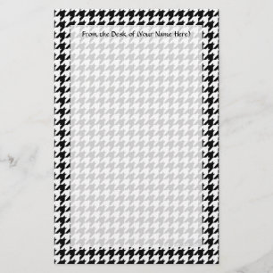 Black/White Houndstooth Stylish Fashion Designer Stationery