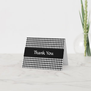 Black/White Houndstooth Stylish Fashion Designer Thank You Card