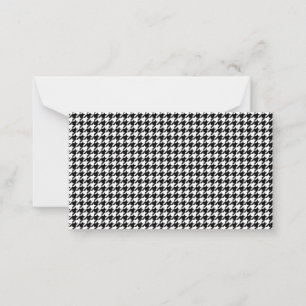 Black White Houndstooth Tissue Abstract Figures Card