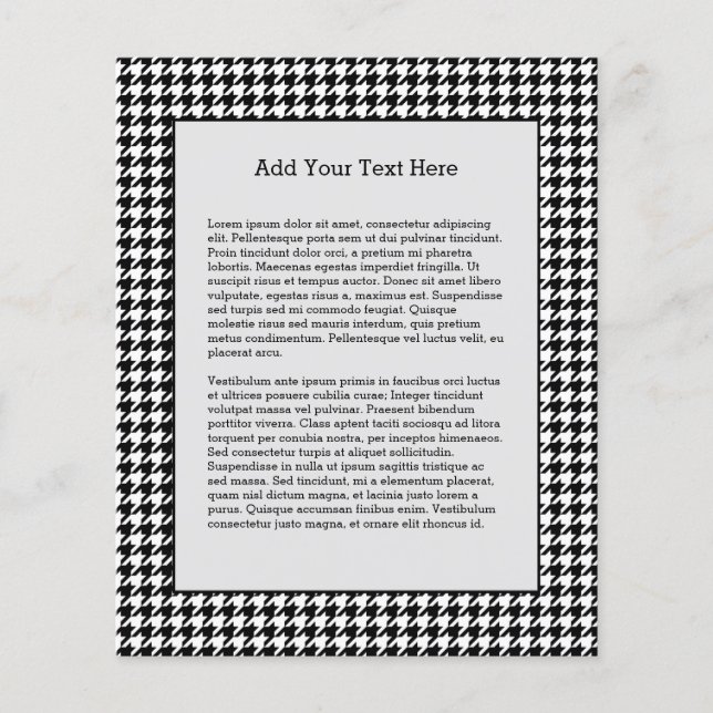 Black White Houndstooth Tissue Abstract Figures Flyer (Front)