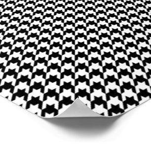 Black White Houndstooth Tissue Abstract Figures Poster