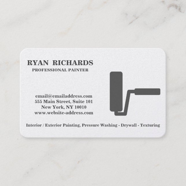 Black & White House Painting Business Card (Front)