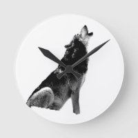 Black White Howling Wolf