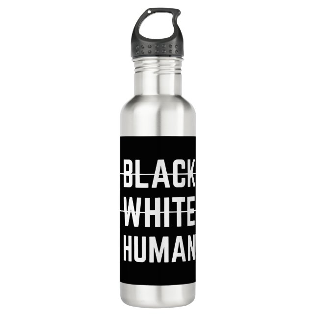 Black White Human 710 Ml Water Bottle (Front)