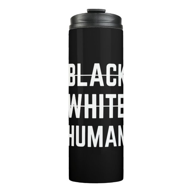 Black White Human Thermal Tumbler (Front)
