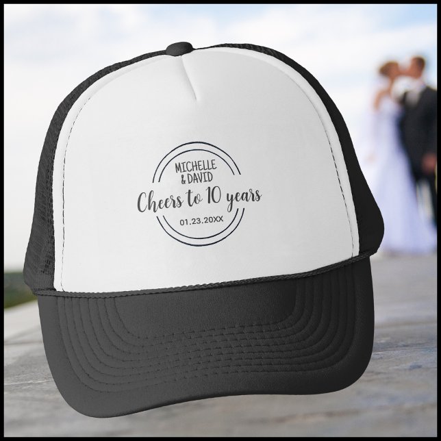 Black & White Husbands 10th Wedding Anniversary Trucker Hat (Creator Uploaded)