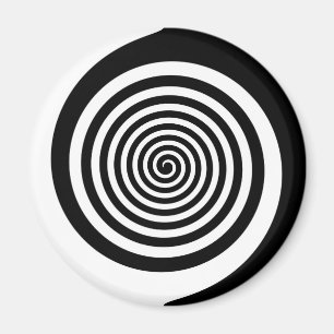 Black & White Hypnotic Spiral Magnet