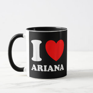 Black White I Love Ariana Mug