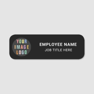Black White Identification: Business Logo Employee Name Tag