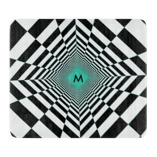 Black White Illusion Cutting Board