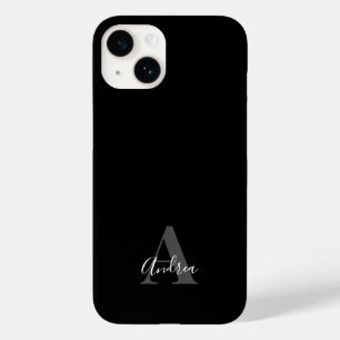 Black & White   Initial Monogram Personalised Name Case-Mate iPhone 14 Case