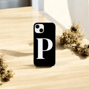 Black White Initial Personalised Monogram Design  Case-Mate iPhone 14 Case