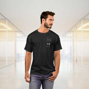 Black white initials name logo business T-Shirt