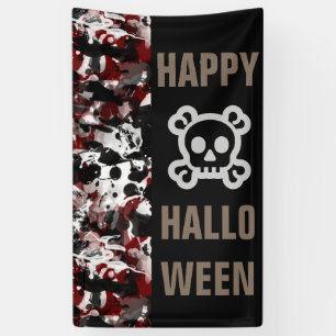 Black & White INK SPLASHES seamless pattern Banner