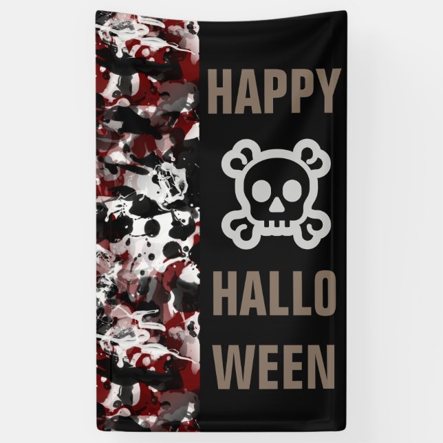 Black & White INK SPLASHES seamless pattern Banner (Vertical)