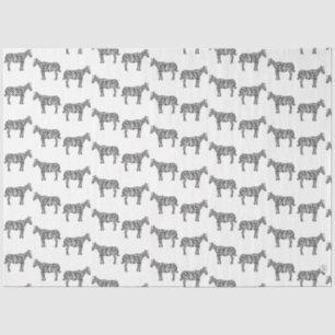 Black White Ink Zebra Safari Zoo Animal Wildlife Tissue Paper