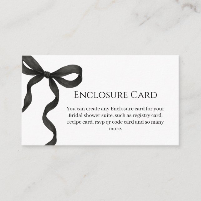 Black & White Insert Card | Modern Bridal Shower (Front)