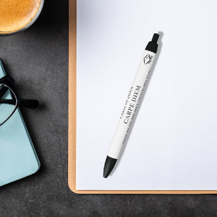 Black white inspirational quote graduation black ink pen