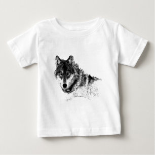 Black White Inspirational Wolf Eyes Baby T-Shirt