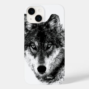 Black White Inspirational Wolf Eyes Case-Mate iPhone 14 Case