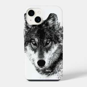Black White Inspirational Wolf Eyes iPhone Case