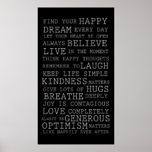 Black White Inspirational Words Poster