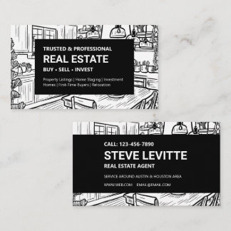 Black & White Interior Real Estate Business Card