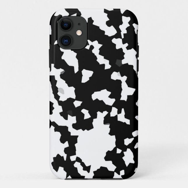 Black White Irregular Abstract Pattern Case-Mate iPhone Case (Back)