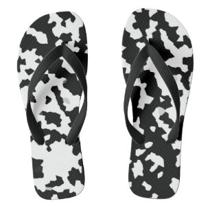 Black White Irregular Abstract Pattern Thongs