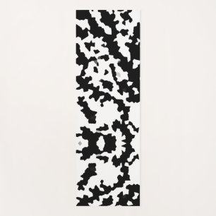 Black White Irregular Abstract Pattern Yoga Mat