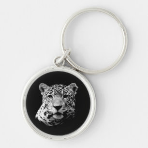 Black & White Jaguar Key Ring