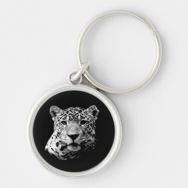 Black & White Jaguar Key Ring (Front)