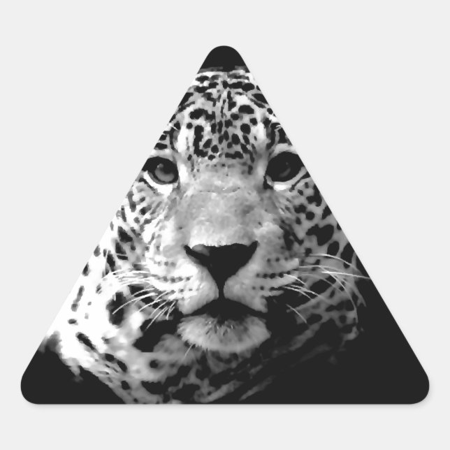 Black & White Jaguar Triangle Sticker (Front)
