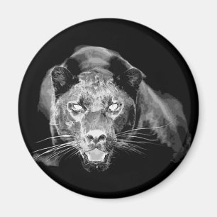 Black & White Jaguar -Wild Cats Magnet