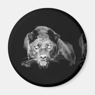 Black & White Jaguar -Wild Cats Magnet