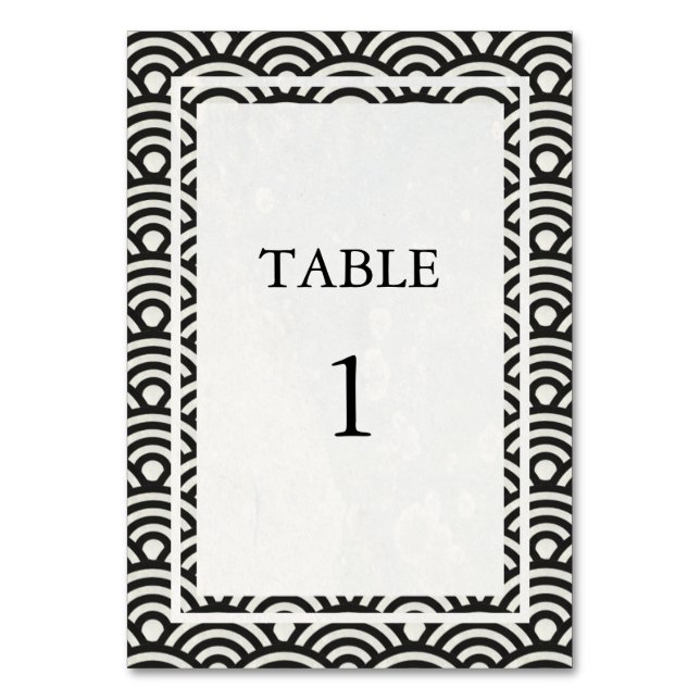 Black+White Japanese Seigha Table Number (Front)