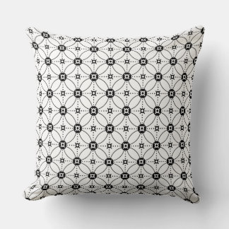 Black White Japanese Square  Cushion