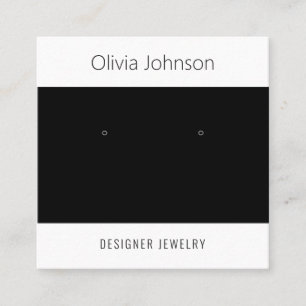 Black White Jewelry Earring Display Business Card