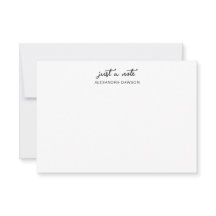 Black White Just A Note Name Script Note Card