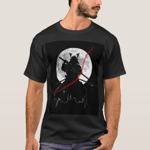 Black & White Katana Moon Art T-Shirt