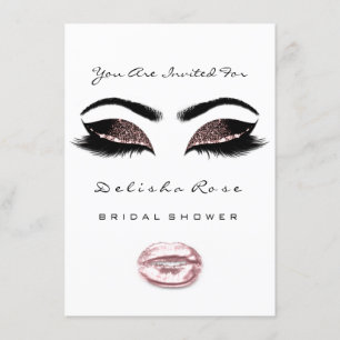 Black White Kiss Makeup Bridal Shower Mermaid Invitation