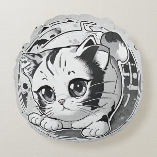Black & White Kitten Pillow