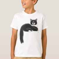 Black & White Kitty Cat Kids T-Shirt