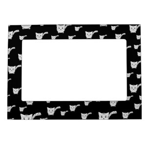 Black & White Kitty Pattern Magnetic Frame