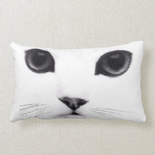 Black White KittyFace Features Lumbar Cushion