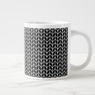 BLACK WHITE KNIT Big White Mug